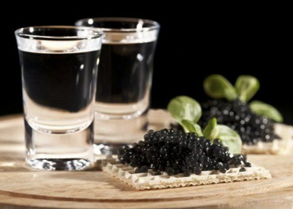 Beluga Caviar and Infused Vodka Shots