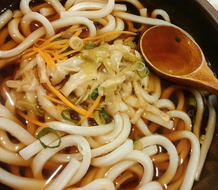 Udon is a traditional Japanese dish served with or without broth.